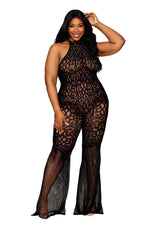 Flair Leg Bodystocking - Queen Size - Black Default Title