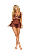 Bralette, Babydoll Skirt, and G-String Dmnd - One Size - Cherry Lacquer Default Title