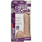 Vac-U-Lock 8 Inch Realistic Cock - White