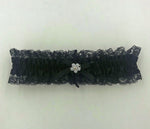 Satin Leg Garter - One Size - Black With Black Lace Default Title