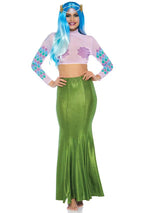 Shimmer Spandex Mermaid Costume Maxi Skirt - Small-Medium - Green