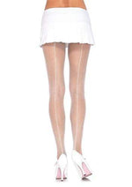 Fishnet Backseam Pantyhose - One Size - White