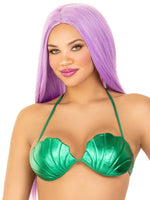 Mermaid Shell Bra Top - Medium - Green