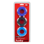 Hunkyjunk Huj3 C-Ring 3 Pk - Blue / Multi