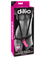 Dillio Pink - 6 Inch Strap-on Suspender Harness Set