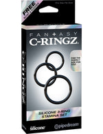 Fantasy C-Ringz Silicone Ring Stamina Set - Black