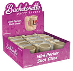 Bachelorette Party Favors - Mini Pecker Shot Glass Display - 12 Piece