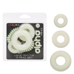 Alpha Glow-in-the-Dark Liquid Silicone 3 Ring Set - White Default Title