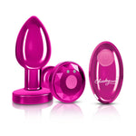 Vibrating Pink Metal Remote Plug - Medium
