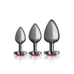 Red Heart Gem Anal Trainer Kit - Gunmetal
