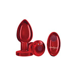 Cheeky Charms - Rechargeable Vibrating Metal Butt Plug With Remote Control - Red - Large Default Title