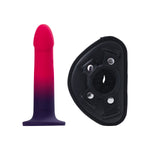 Duo Semi-Realistic Dildo With Harness - Pink/purple Default Title