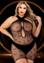 Halter Top Mini Dress - Queen Size - Black Default Title