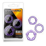 Stay Hard Beaded Cockrings - 3 Pack - Purple Default Title