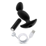 Anal Adventures - Platinum - Silicone Vibrating Prostate Massager 04 -Black Default Title