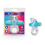 Cockring W/Clit Stimulator - Play With Me Bull Vibrating C-Ring - Blue - Blush Novelties Default Title