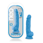Neo - 7.5 Inch Dual Density Cock With Balls - Neon Blue Default Title