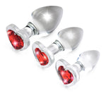 Red Heart Gem Glass Anal Plug Set Default Title