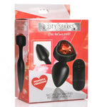 28x Silicone Vibrating Red Heart Anal Plug With Remote - Small Default Title