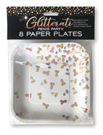 Glitterati Penis Party Paper Plates - 8 Count Default Title