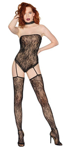 Fishnet Lace Teddy Bodystocking - One Size - Black Default Title