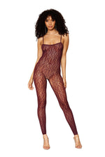 Catsuit Bodystocking and Shrug - One Size - Burgundy Default Title