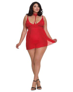 Babydoll, G-String - Queen - Lipstick Red Default Title