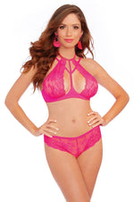 Underwire Bralette and Panty - Large - Hot Pink Default Title