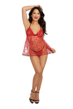 Babydoll and G-String - One Size - Rouge Default Title