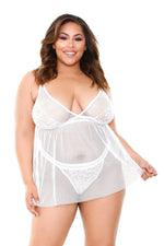 Isla Babydoll and Panty Set - White - 1x2x Default Title