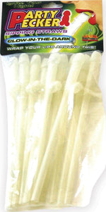 Party Pecker Sipping Straws 10 Pc Bag - Glow in the Dark Default Title