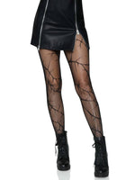 Cracked Fishnet Tights - One Size - Black Default Title