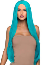 33 Inch Long Straight Center Part Wig Turquoise Default Title