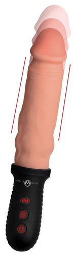 8x Auto Pounder Vibrating and Thrusting Dildo With Handle - Flesh Default Title