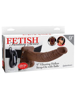 Fetish Fantasy Series 9-Inch Vibrating Hollow Strap-on With Balls - Brown Default Title