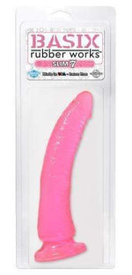 Basix Rubber Works - Slim 7 Inch With Suction Cup - Pink Default Title