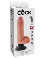 King Cock 7-Inch Vibrating Cock With Balls - Flesh Default Title