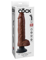King Cock 10-Inch Vibrating Cock With Balls - Brown Default Title