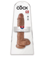 King Cock 10" Cock With Balls - Tan Default Title