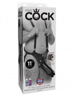 King Cock 11" Two Cocks One Hole Hollow Strap-on Suspender System - Black Default Title