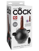 King Cock Vibrating Mini Sex Ball With 7" Dildo - Brown Default Title