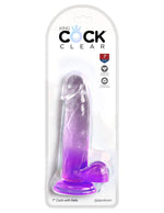 King Cock Clear 7 Inch With Balls - Purple Default Title