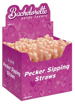 Bachelorette Party Favors Pecker Sipping Straws - 144 Piece Display - Light Default Title