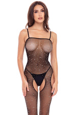 Sparkle Crotchless Bodystocking - Onesize - Black Default Title