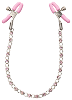 Nipple Play Crystal Chain Nipple Clamps - Pink Default Title