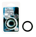 Dr. Joel’s Silicone Prolong Ring – smooth black cock ring for stamina and support, made of body-safe silicone at Stuffgoodies