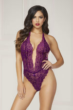 Floral Lace Teddy - One Size - Purple Default Title