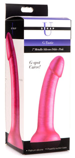G-Tastic 7 Inch Metallic Silicone Dildo - Pink Default Title