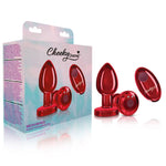 Cheeky Charms - Rechargeable Vibrating Metal Butt Plug With Remote Control - Red - Medium - Preorder Only Default Title