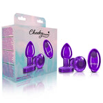 Cheeky Charms - Rechargeable Vibrating Metal Butt Plug With Remote Control - Purple - Small - Preorder Only Default Title